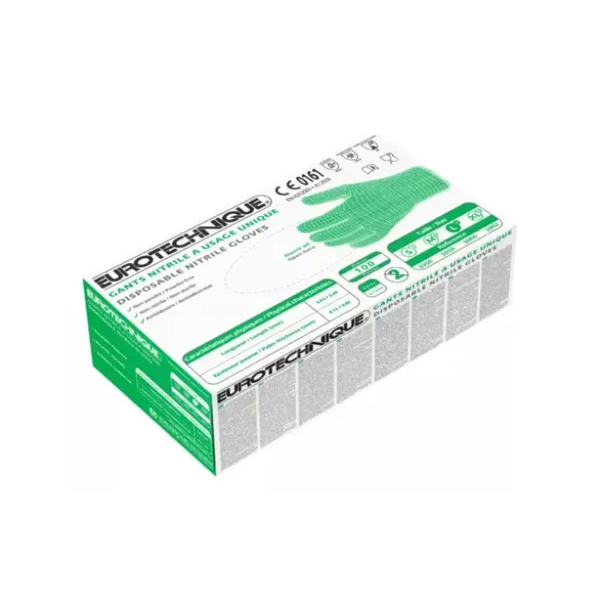 10 Confezioni - Guanti Da Lavoro Coverguard In Nitrile Euro-one MO5960 Monouso (100 pezzi)