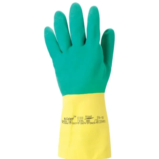 12 Paia - Guanti Da Lavoro ANSELL Bi-Colour 87-900