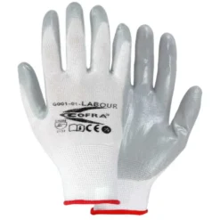 12 Paia - Guanti Da Lavoro Cofra Labour in Nitrile G001-D101