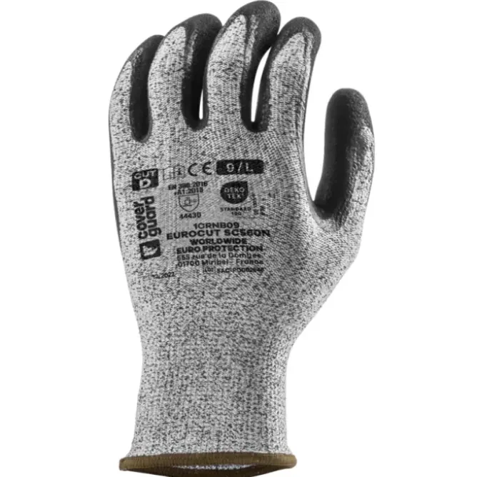 10 Paia - Guanti Da Lavoro Coverguard In Nitrile Eurocut 1CRNB Antitaglio