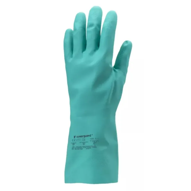 10 Paia - Guanti Da Lavoro Coverguard In Nitrile Eurochem MO5510 Rischio Chimico