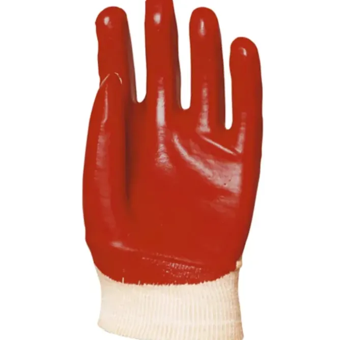 10 Paia - Guanti Da Lavoro Coverguard In PVC Eurostrong MO3420 Rischi Meccanici