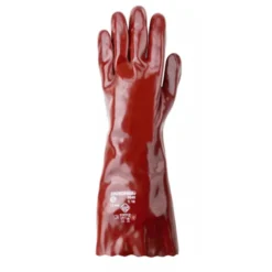 10 Paia - Guanti Da Lavoro Coverguard In PVC Eurochem MO3640 Rischio Chimico