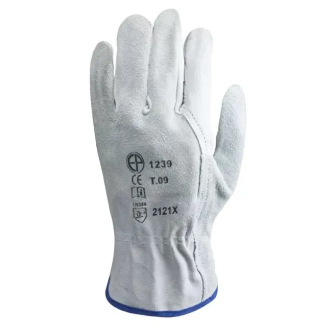 10 Paia - Guanti Da Lavoro Coverguard In Pelle Eurostrong MO1240 Rischi Meccanici