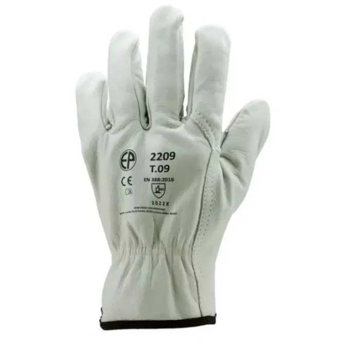 12 Paia - Guanti Da Lavoro Coverguard In Pelle Eurostrong MO2210 Rischi Meccanici