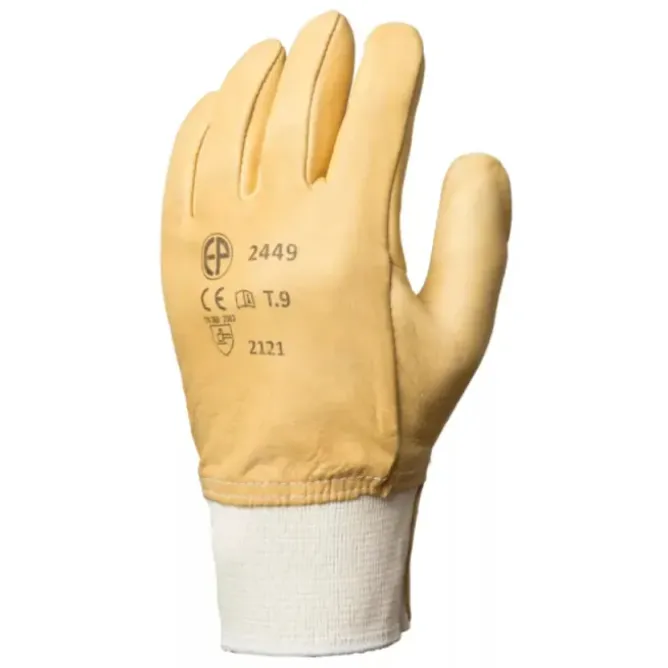 10 Paia - Guanti Da Lavoro Coverguard In Pelle Eurostrong MO2450 Rischi Meccanici