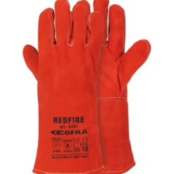 12 Paia - Guanti da Lavoro Cofra Redfire in Pelle Crosta G201-DD00