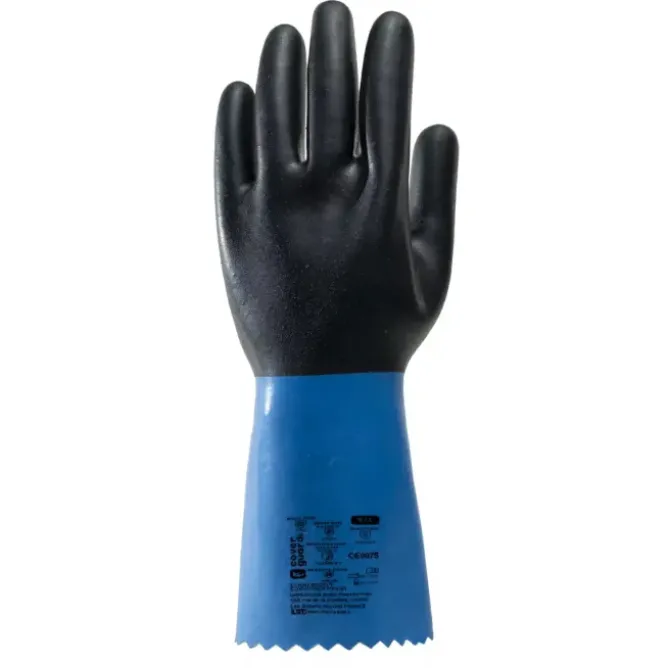 12 Paia - Guanti Da Lavoro Coverguard In Neoprene Eurochem NES30 1CHNE30 Protezione Chimica