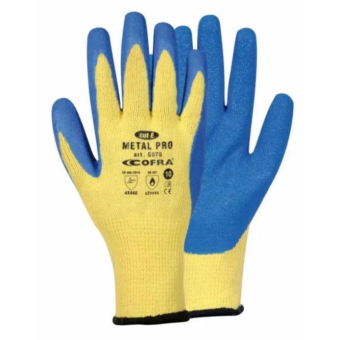 12 Paia - Guanti Da Lavoro Cofra Metal Pro in Lattice G070-D100