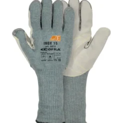 12 Paia - Guanti da Lavoro Cofra Inox 15 in Pelle G074-D100