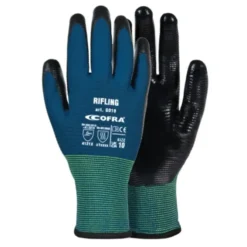 12 Paia - Guanti da Lavoro Cofra Riflin in Nitrile G018-DD00