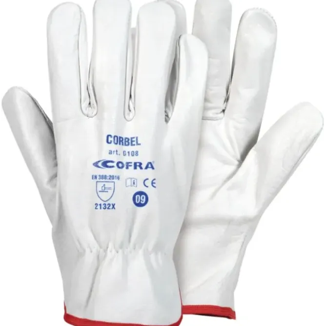12 Paia - Guanti da Lavoro Cofra Corbel in Pelle G108-DD00