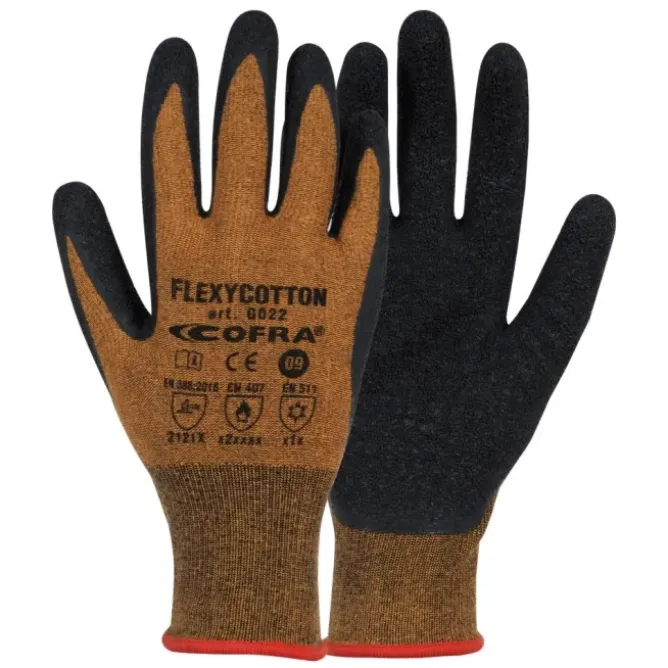 12 Paia - Guanti Da Lavoro Cofra Flexycotton in Lattice G022-DD00