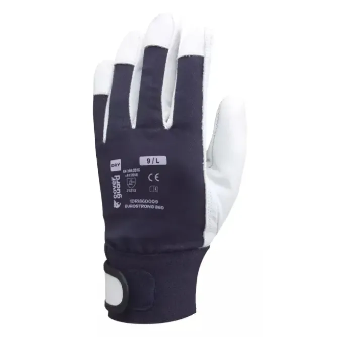 10 Paia - Guanti Da Lavoro Coverguard In Pelle Eurocut 1DRI860 Rischi Meccanici