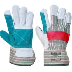 12 Paia - Guanti da Lavoro Classico Rigger Doppio Palmo - A229 Portwest