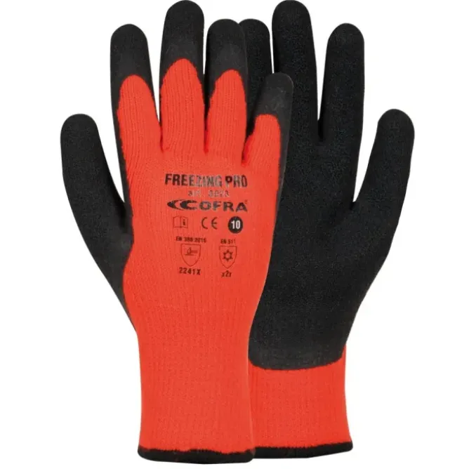 12 Paia - Guanti Da Lavoro Cofra Frezing Pro in Lattice G023-D100