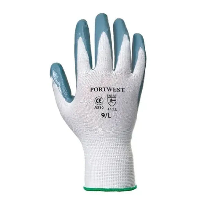 12 Paia - Guanti da lavoro in Nitrile con supporto in Nylon e filo continuo - A310