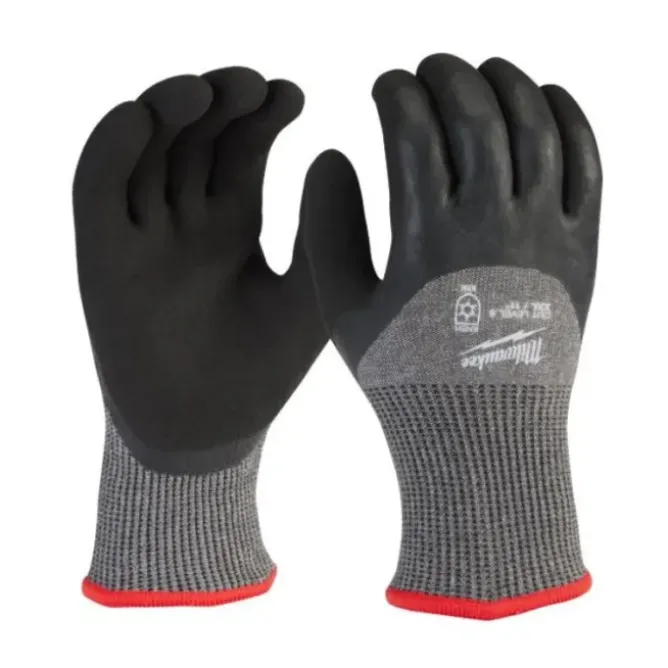 12 Paia - Guanti da Lavoro Invernali Spalmati in Lattice CAT.5 Taglio E Milwaukee 4932479562