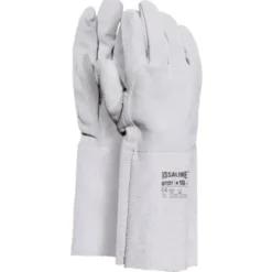 12 Paia - Guanti da lavoro in Pelle Crosta di Bovino Manichetta cm 15 - Issa Line 07127