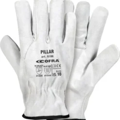 12 Paia - Guanti da Lavoro Stretch Cofra Pillar in Pelle Crosta G106-DD00