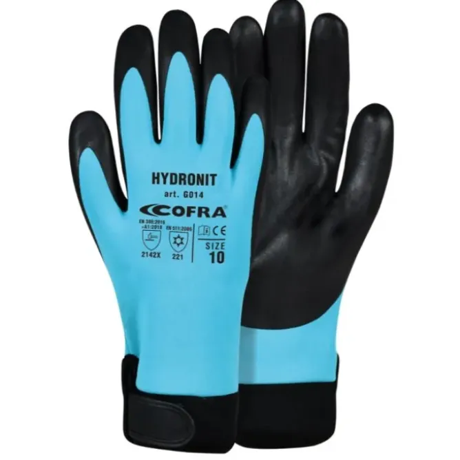 12 Paia - Guanti da Lavoro Softshell Cofra in Nitrile Hidronit G014-D100