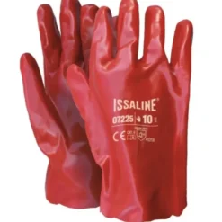 12 Paia - Guanti da lavoro Spalmato PVC Cotone 27 cm - Issa Line 07225