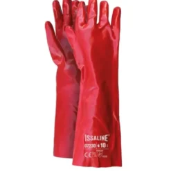 12 Paia - Guanti da lavoro Spalmato PVC Cotone 45 cm - Issa Line 07227