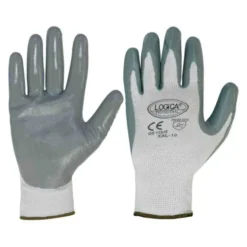 12 Paia - Guanti da lavoro Spalmati in Nitrile Logica GS110/S