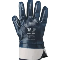 12 Paia - Guanti NBR con manichetta 7 cm. Dorso RICOPERTO Blu - BROOK 800