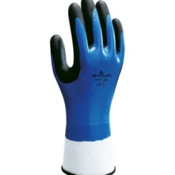 10 Paia - Guanti Showa 377 con doppio rivestimento in Nitrile - Impermeabile sh377