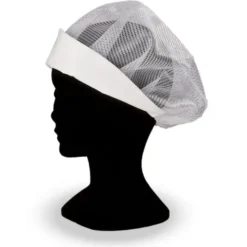 2 Pezzi - Cappello da Lavoro Cuoco 100% Cotone con rete Giblor's Lady 302