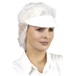 100 Pezzi - Copricapo da Lavoro Coverguard Snooded Cap Monouso con Visiera MO45650