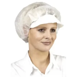 100 Pezzi - Cuffia da Lavoro Coverguard Bouffant Cap With Visor Monouso con Visiera MO45640