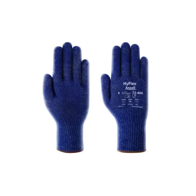 12 Pezzi - Guanti da Lavoro Ansell HyFlex 72-400 GGU960 Resistenti al Taglio