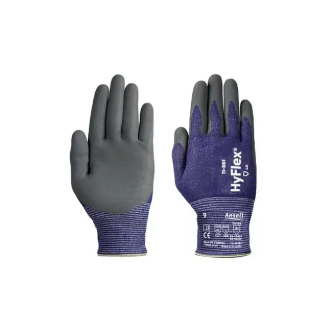 12 Pezzi - Guanti da Lavoro Ansell HyFlex 11-561 GGU974 Antitaglio Antiabrasione