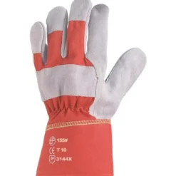 60 Pezzi - Guanti Da Lavoro Coverguard In Pelle Eurostrong MO155 Rischi Meccanici