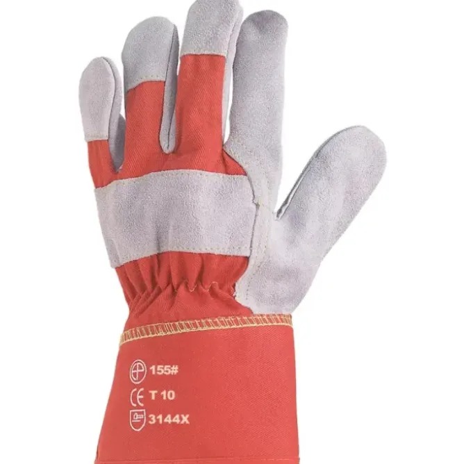 60 Pezzi - Guanti Da Lavoro Coverguard In Pelle Eurostrong MO155 Rischi Meccanici