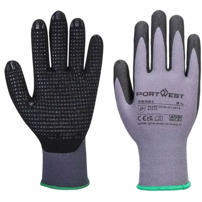12 Pezzi - Guanti da Lavoro Spalmati Nitrile Antitaglio Stretch Portwest AB351
