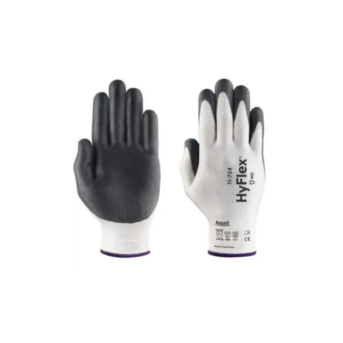 12 Pezzi - Guanti da Lavoro Ansell HyFlex 11-724 GGU975 Antitaglio Antiabrasione