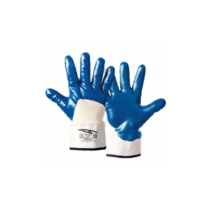 120 Pezzi - Guanti da Lavoro in Cotone Jersey Spalmati in Nitrile NBR Technosafe GHN1351BL