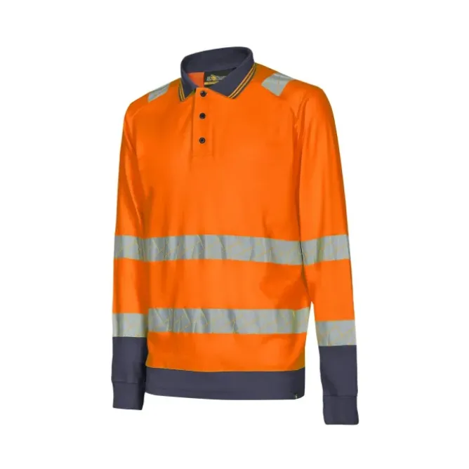 3 Pezzi - Polo da Lavoro Manica Lunga Alta Visibilità U-Power Close WHL389