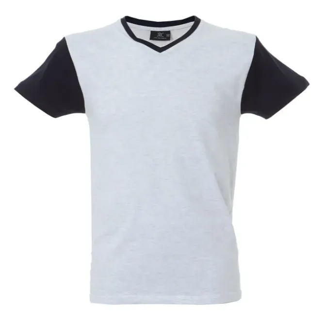 5 Pezzi - T-Shirt collo a V da Lavoro 100% Cotone Bicolore JRC Cadice 989990