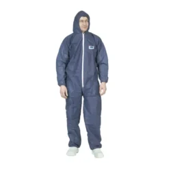 50 Pezzi - Tuta da Lavoro Coverguard Blue Spp Coveral Monouso con Cappuccio MO42205