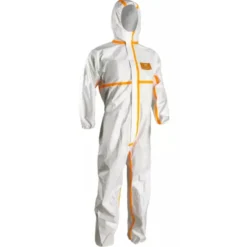 25 Pezzi - Tuta da Lavoro Coverguard Coverchem 4M40 con Cappuccio Monouso Multiprotezione MO44500