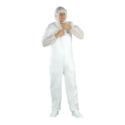50 Pezzi - Tuta da Lavoro Coverguard White Spp Coveral Monouso con Cappuccio MO42105