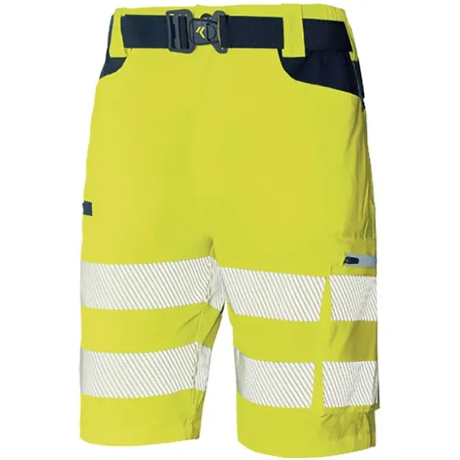 Bermuda da Lavoro Alta Visibilità Multitasche Stretch Issa Line Softshell HI-VI 8454B