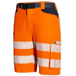 Bermuda da Lavoro Alta Visibilità Multitasche Stretch Issa Line Softshell HI-VI 8454B