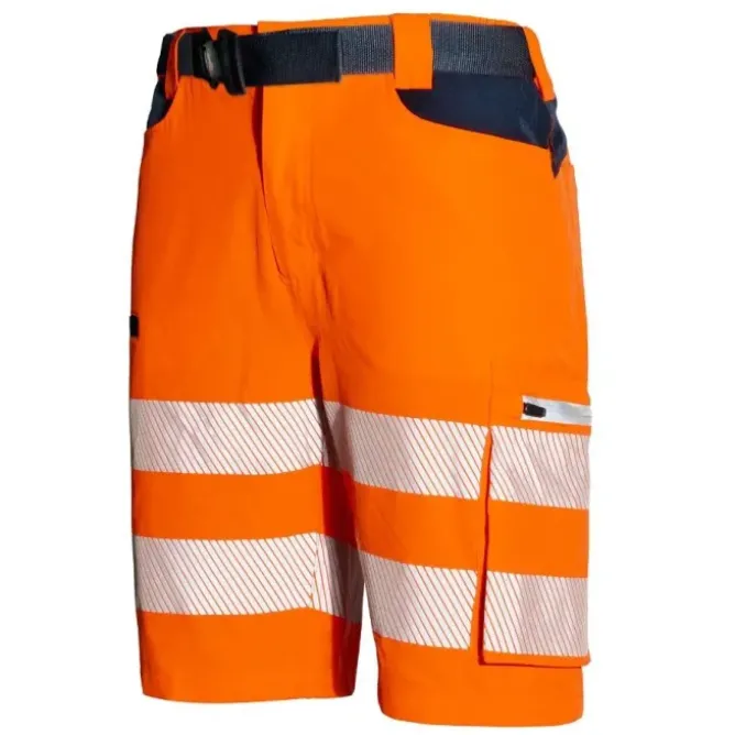 Bermuda da Lavoro Alta Visibilità Multitasche Stretch Issa Line Softshell HI-VI 8454B