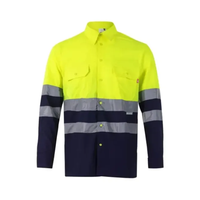 Camicia bicolore manica lunga da Lavoro Alta Visibilità Velilla 144