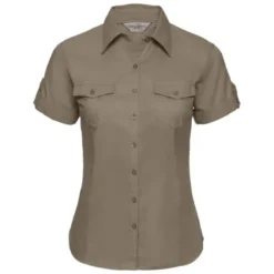 Camicia Da Lavoro a Maniche Corte da Donna Arrotolata Russell - JE919F